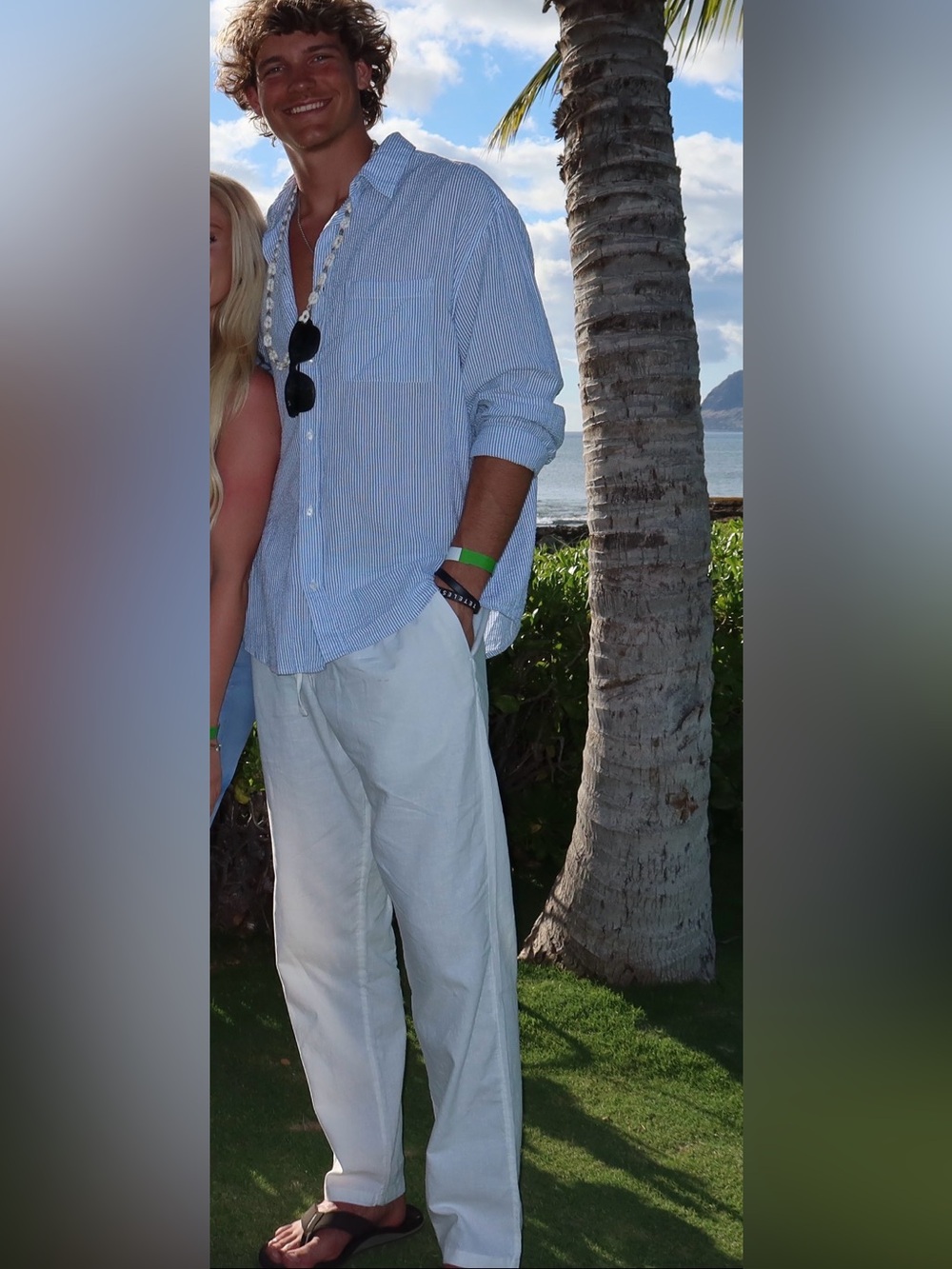 H&M Men's White Linen Pants